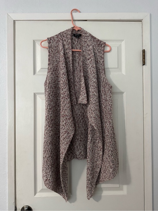 Jones New York Sweaters - Jones New York Marled Rose Sleeveless Open-Front Knit Vest